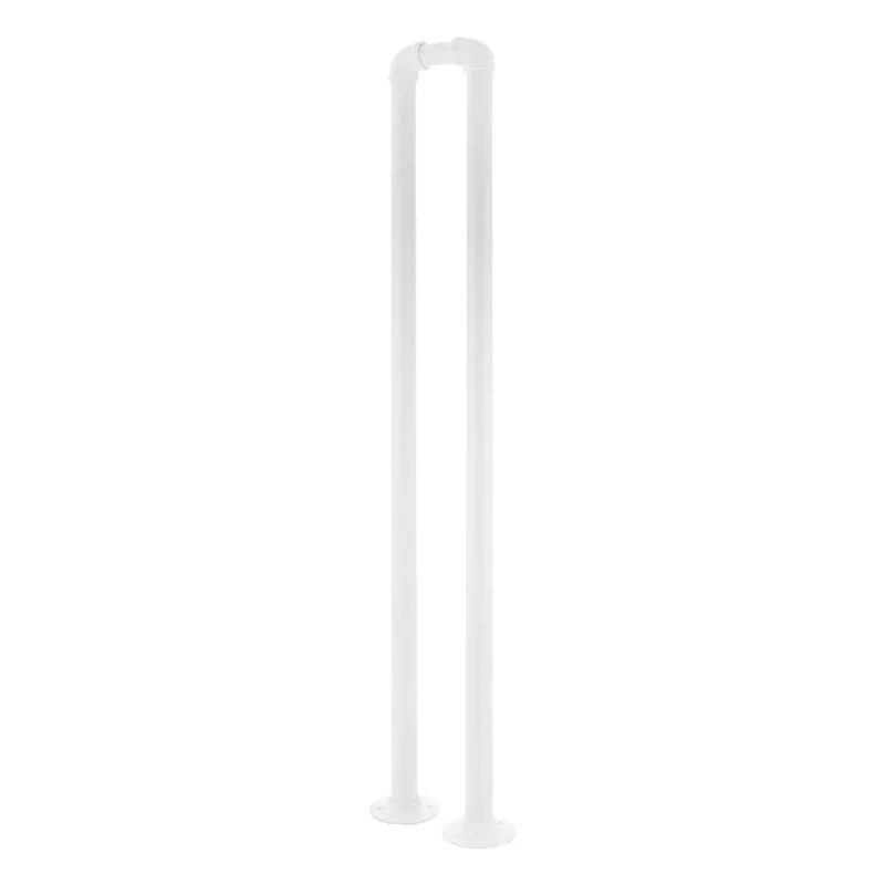 Rock Solid Steel U Shaped Stair Handrail Wall Mounted Safety Railing For Steps Balcony Heavy Duty Baked Finish 1.26 Inch Diameter Super Secure Grip Helps Elders Walk Smooth Like Butter