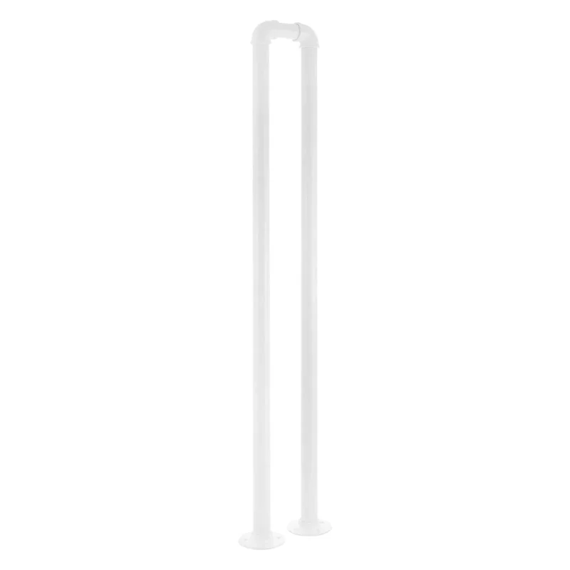 Built Tough U Shaped Stair Handrail With Heavy Duty Metal Wall Mount Rail For Steps And Balcony Offering A Killer Grip And Smooth White Finish For Instant Industrial Vibes At Home