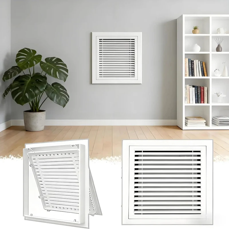 Premium White Louvered Return Air Grille With Magnetic Drywall Access Panel And No Sweat Install Handle For Attic Crawl Space And Hella Durable Electric Panel Cover