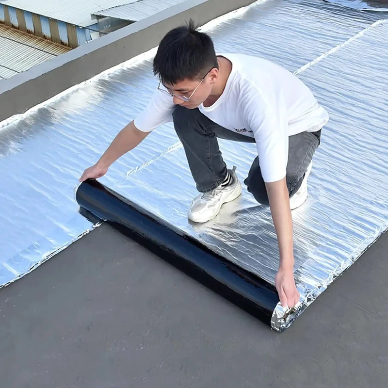 No Sweat Heavy Duty Self Adhesive Roofing Felt And Asphalt Repair Tape With Sun Reflective Aluminum Foil Backing For Shed Waterproof Flashing And Leak Fixes