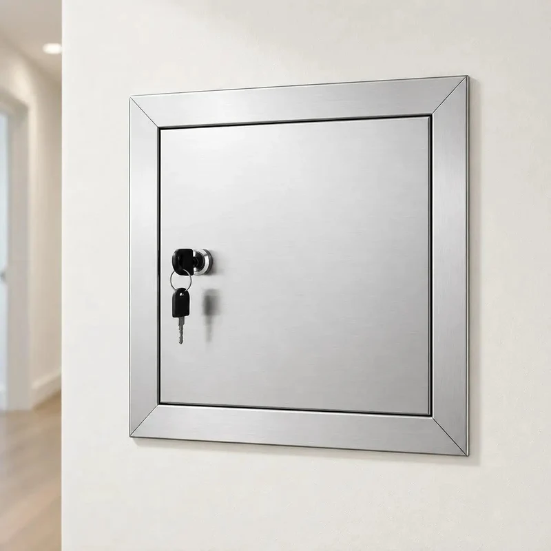 Rock Solid Stainless Steel Drywall Access Door 28 By 28 Inch Inspection Panel For Walls Or Ceilings Snug Fit Secure Latch Built Tough For Zero Fuss Home Renovation And Maintenance