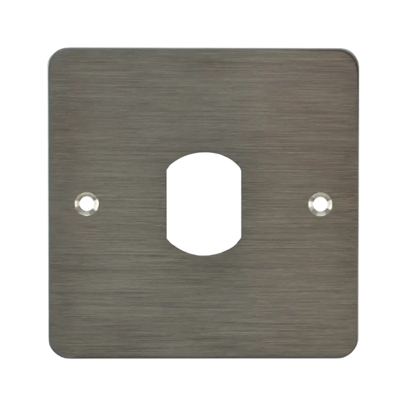Plaque en acier inoxydable 80x80mm, perçage tête Vigik/Intratone T25.