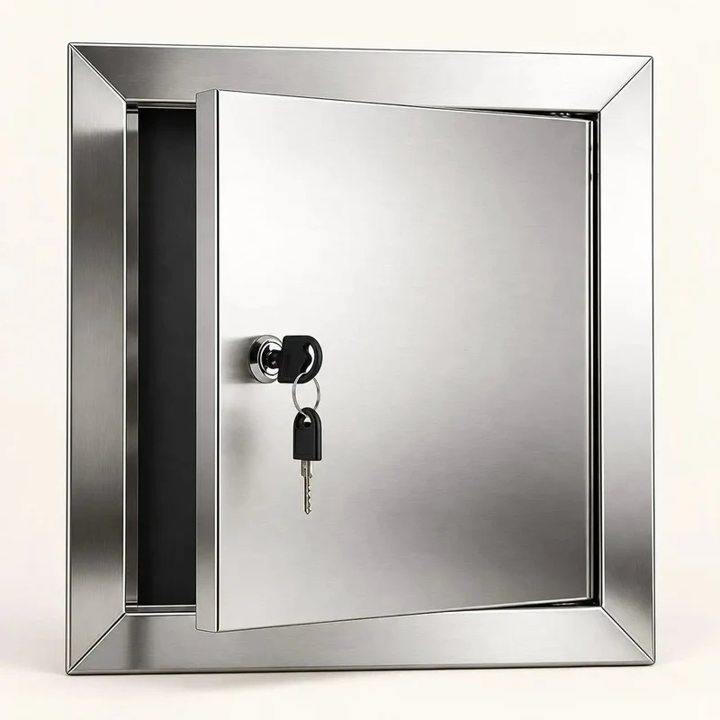 Heavy Gauge Stainless Steel Drywall Access Door 28 X 28 Inches Service Panel With Smooth Rotary Latch Rock Solid Build Quality Perfect For Any Renovation Job Needs Tight Fit