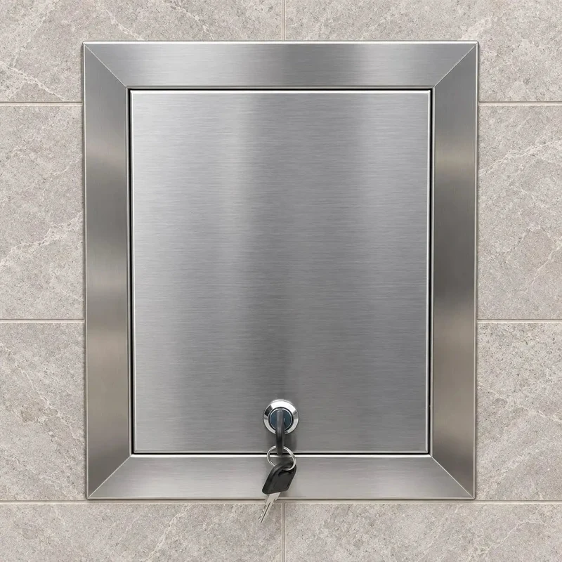 Heavy Duty Stainless Steel Drywall Access Door 28 X 28 Inch Wall Cutout Panel With Smooth Rotary Latch And Slick Finish For Ceilings Or Walls Built Tough For No Sweat Home Repair Work
