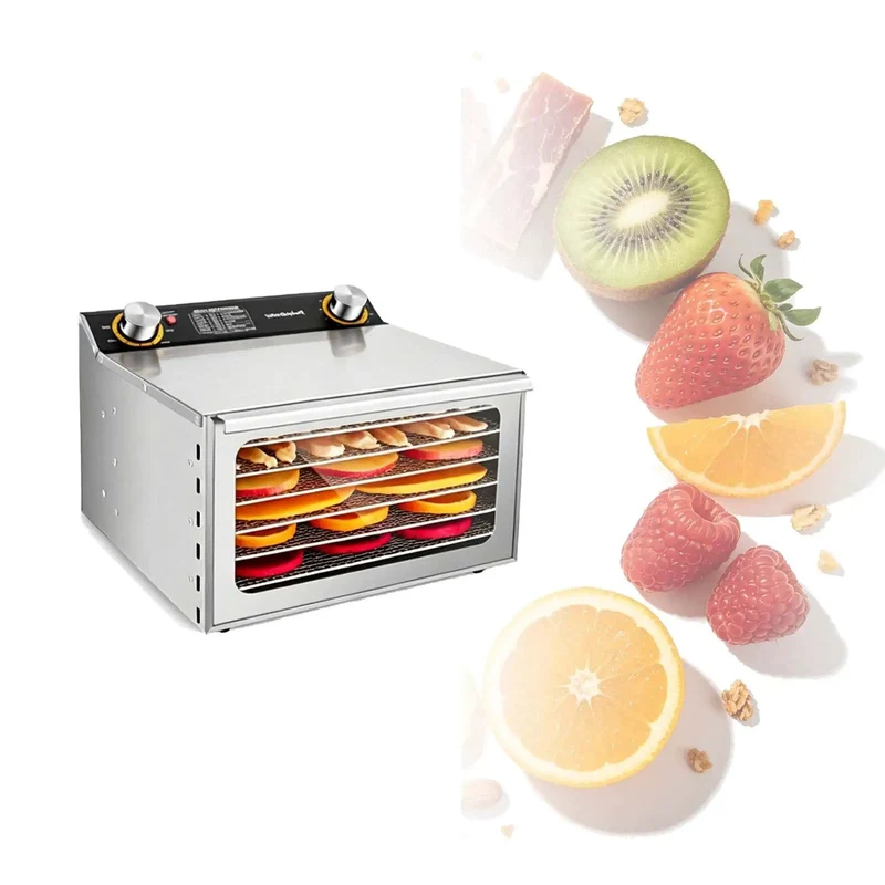Heavy Duty Stainless Steel Beef Jerky Maker And Electric Food Dehydrator With Smart Digital Timer And Adjustable Heat For Making Top Shelf Batches Built Like A Tank At Home Or In The Kitchen
