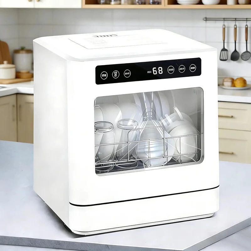 Compact Countertop Dishwasher Packing Eight Place Settings Five Heavy Duty Wash Cycles Dual Spray Arms And A Scalding Hot Rinse To Chop Through Stubborn Grime Without Breaking A Sweat