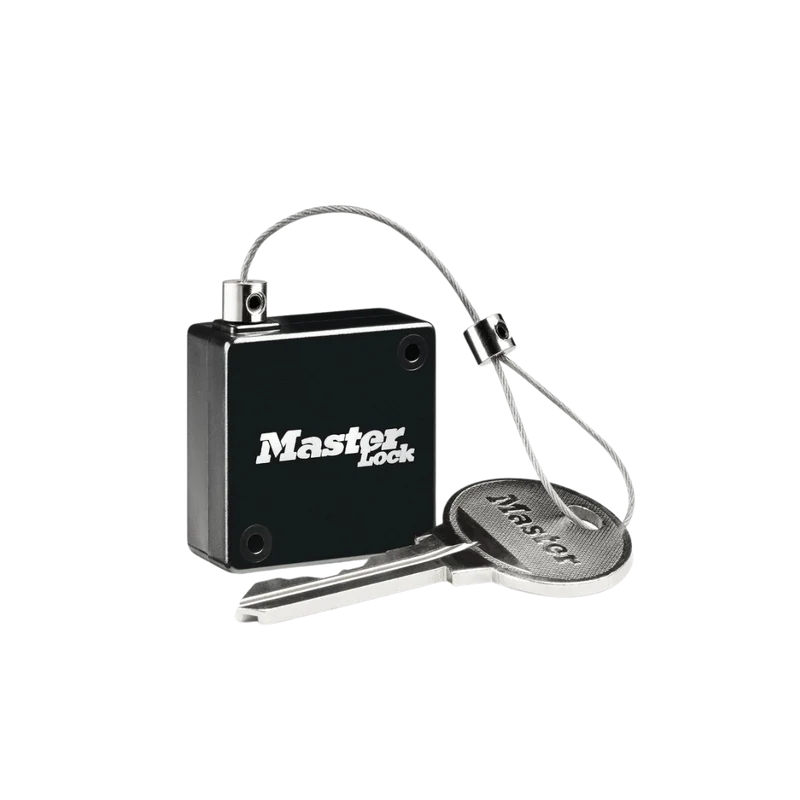 Câble rétractable pour boîte à clés.