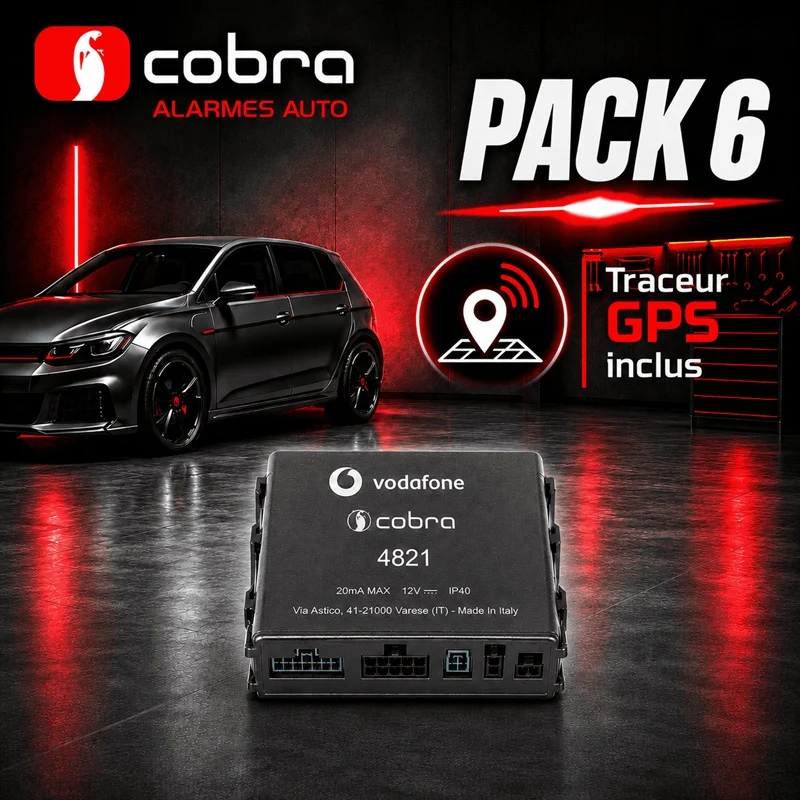 Alarme voiture Cobra 4821 CAN BUS + Anti-soulèvement + Traceur GPS PACK 6