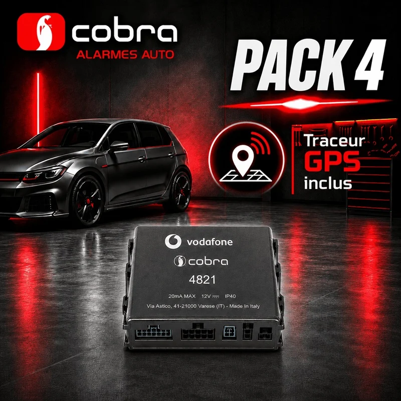 Alarme voiture Cobra 4821 CAN BUS + Traceur GPS PACK 4