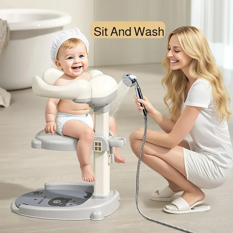 Supporto per Doccia Regolabile con Base Antiscivolo | Sicurezza e Comfort per Bambini durante il Bagnetto