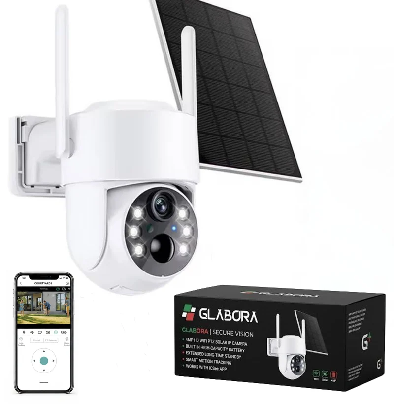 Telecamera WiFi PTZ | Telecamera IP Solare Wireless da 4MP con Batteria Ricaricabile | Videosorveglianza Efficiente per Sicurezza Esterni