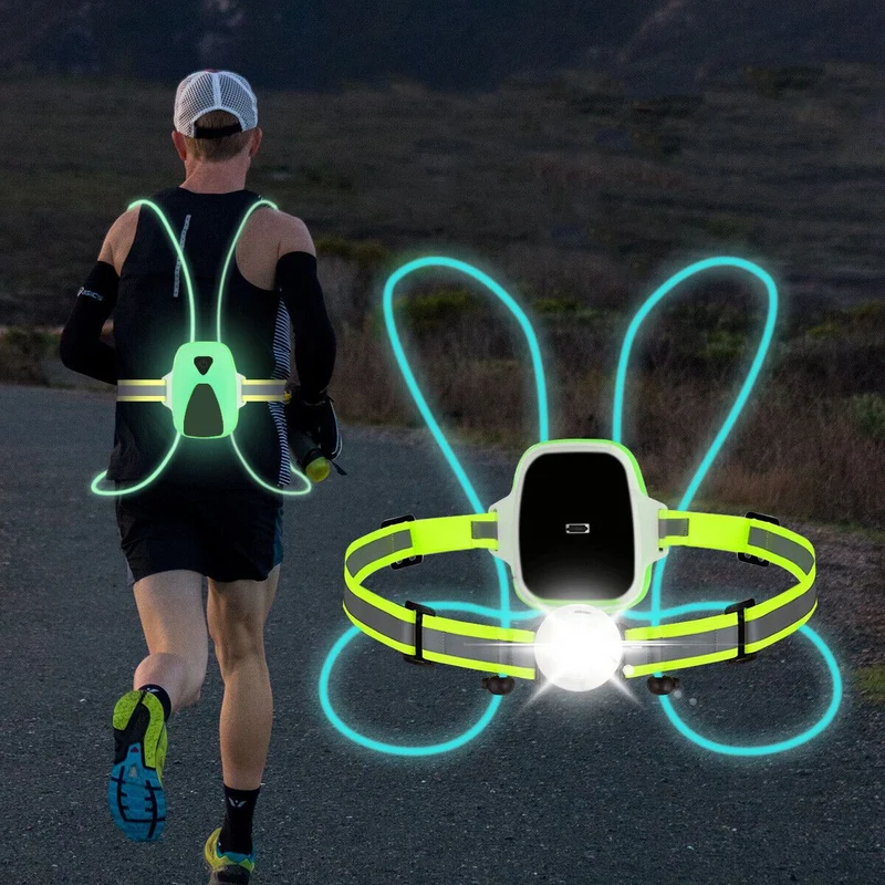 Gilet di Sicurezza LED Regolabile per Corsa con Alta Visibilità | Comfort e Sicurezza per Attività Notturne