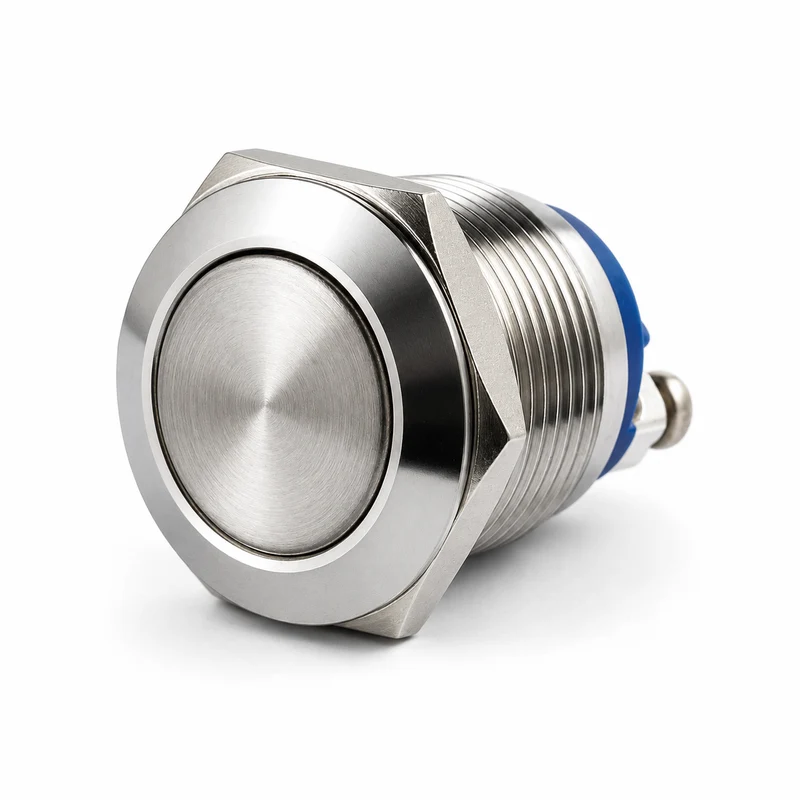 Bouton poussoir 12V en acier inoxydable (NO)